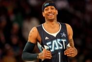 Allen Iverson #1 of the Eastern Conference smiles during the 58th NBA All-Star Game, part of 2009 NBA All-Star Weekend at US Airways Center on February 15, 2009 in Phoenix, Arizona. (Getty Images)